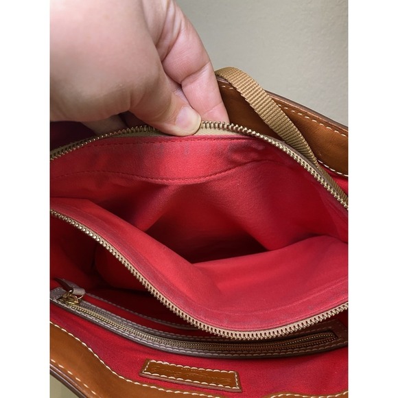 Dooney & Bourke Saffiano Leather Ashby Blush Gray Brown Strap Shoulder Bag Hook - Picture 15 of 16